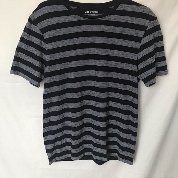 Joe Fresh Two Toned Navy Blue Striped T-Shirt Size Small - Picture 1 of 5